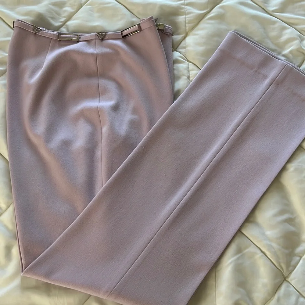 Vintage ‘90s Vertigo made in France classic lilac  trouser with logo belt S / 26 - Picture 3 of 17